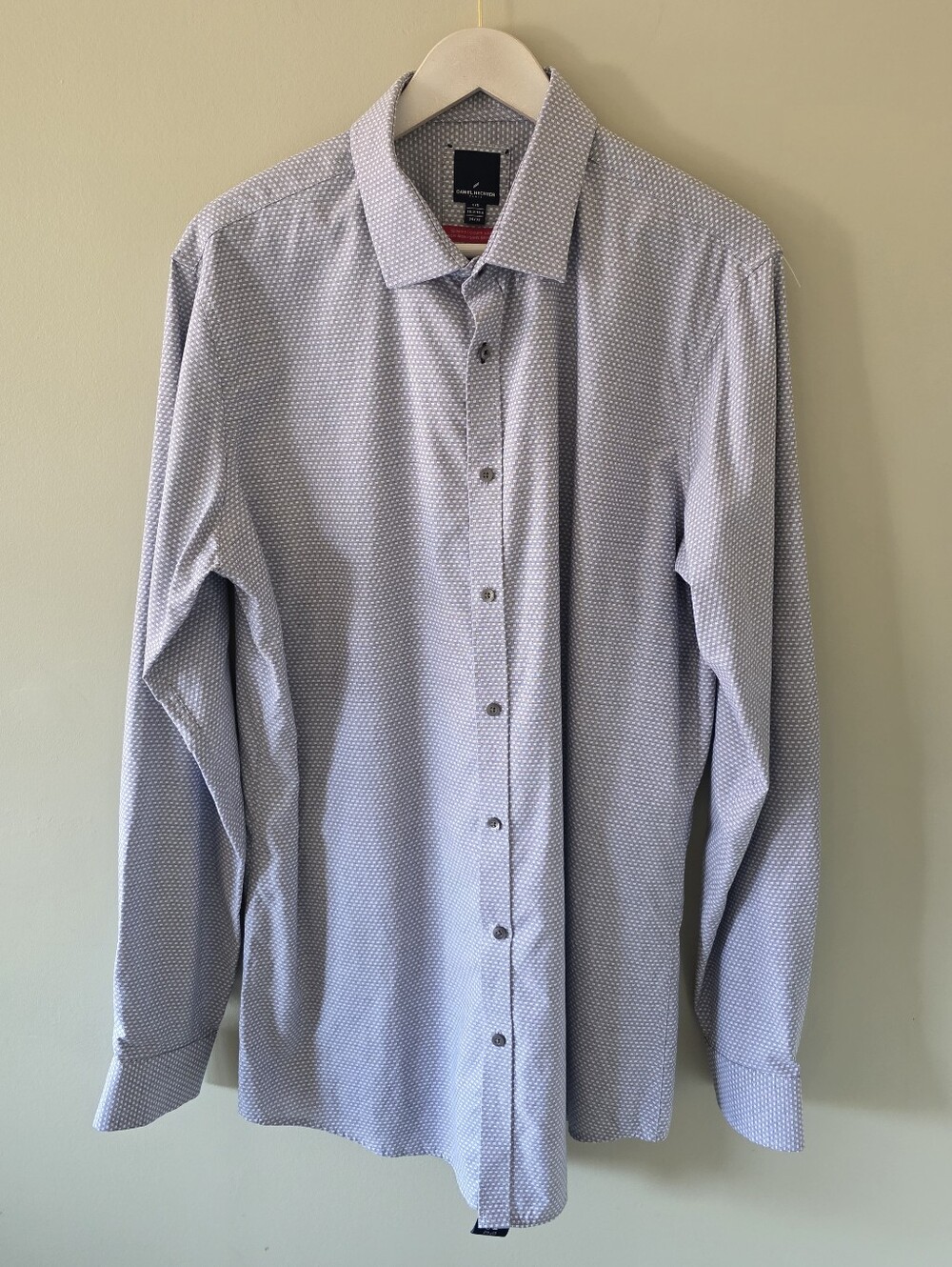 NWOT Daniel Hechter Paris Jacquard Micro-Check Dress Shirt Size L Contemporary